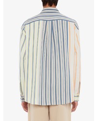 Chemise à manches longues en lin à rayures verticales multicolore JW Anderson