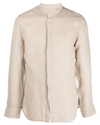 Chemise à manches longues en lin beige 120% Lino