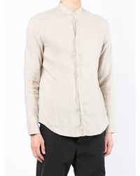 Chemise à manches longues en lin beige Armani Exchange