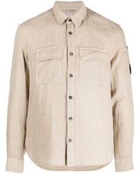 Chemise à manches longues en lin beige C.P. Company
