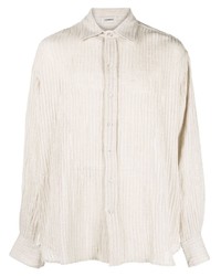 Chemise à manches longues en lin beige COMMAS