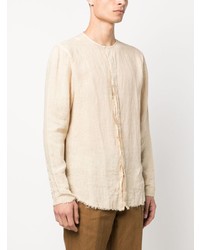 Chemise à manches longues en lin beige Costumein