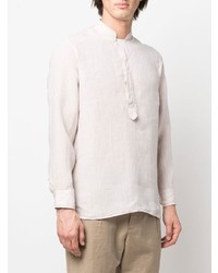 Chemise à manches longues en lin beige Tagliatore