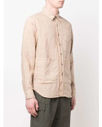 Chemise à manches longues en lin beige Aspesi