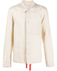 Chemise à manches longues en lin beige PS Paul Smith