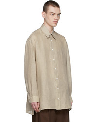 Chemise à manches longues en lin beige UNIFORME