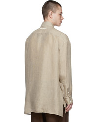 Chemise à manches longues en lin beige UNIFORME