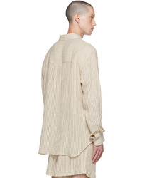 Chemise à manches longues en lin beige COMMAS