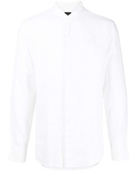 Chemise à manches longues en lin blanche Armani Exchange