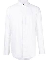 Chemise à manches longues en lin blanche Armani Exchange