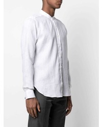 Chemise à manches longues en lin blanche Mp Massimo Piombo
