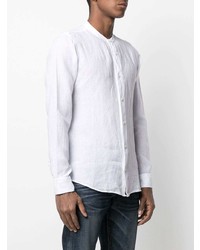 Chemise à manches longues en lin blanche Z Zegna