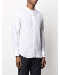 Chemise à manches longues en lin blanche Z Zegna