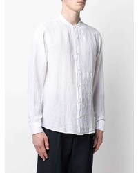 Chemise à manches longues en lin blanche Z Zegna