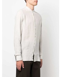 Chemise à manches longues en lin blanche Boglioli