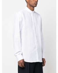 Chemise à manches longues en lin blanche Karl Lagerfeld