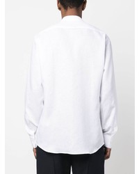 Chemise à manches longues en lin blanche Karl Lagerfeld