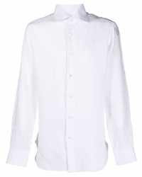 Chemise à manches longues en lin blanche Barba