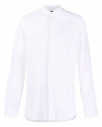 Chemise à manches longues en lin blanche Barba