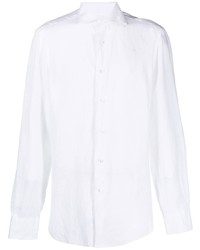 Chemise à manches longues en lin blanche Barba