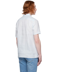Chemise à manches longues en lin blanche Lacoste