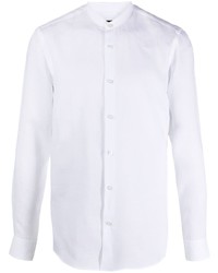 Chemise à manches longues en lin blanche BOSS