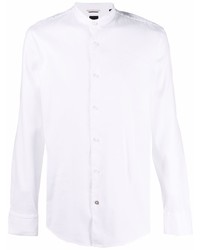 Chemise à manches longues en lin blanche BOSS