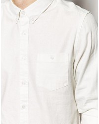 Chemise à manches longues en lin blanche Asos