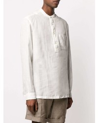 Chemise à manches longues en lin blanche Z Zegna