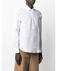 Chemise à manches longues en lin blanche Aspesi