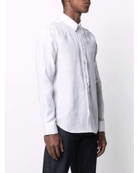 Chemise à manches longues en lin blanche Paul Smith