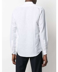 Chemise à manches longues en lin blanche Deperlu