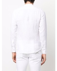 Chemise à manches longues en lin blanche Z Zegna