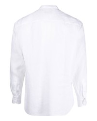 Chemise à manches longues en lin blanche Tagliatore