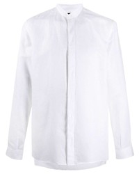 Chemise à manches longues en lin blanche Costumein