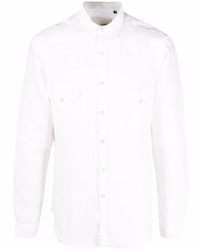 Chemise à manches longues en lin blanche Costumein