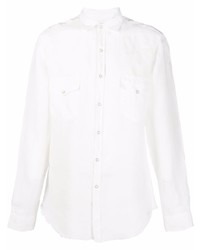 Chemise à manches longues en lin blanche Costumein