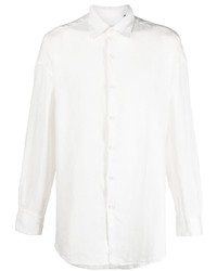 Chemise à manches longues en lin blanche Costumein