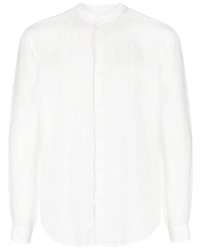 Chemise à manches longues en lin blanche Costumein