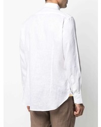 Chemise à manches longues en lin blanche Billionaire
