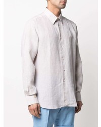 Chemise à manches longues en lin blanche Billionaire