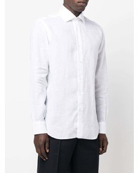 Chemise à manches longues en lin blanche Barba