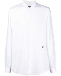 Chemise à manches longues en lin blanche Dolce & Gabbana