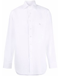 Chemise à manches longues en lin blanche Etro