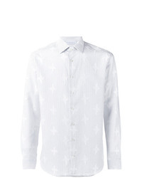 Chemise à manches longues en lin blanche Etro