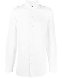 Chemise à manches longues en lin blanche Finamore 1925 Napoli