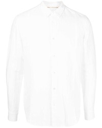 Chemise à manches longues en lin blanche Forme D'expression