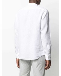 Chemise à manches longues en lin blanche Z Zegna