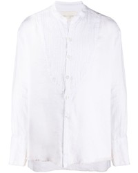 Chemise à manches longues en lin blanche Greg Lauren