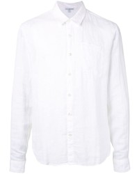 Chemise à manches longues en lin blanche James Perse